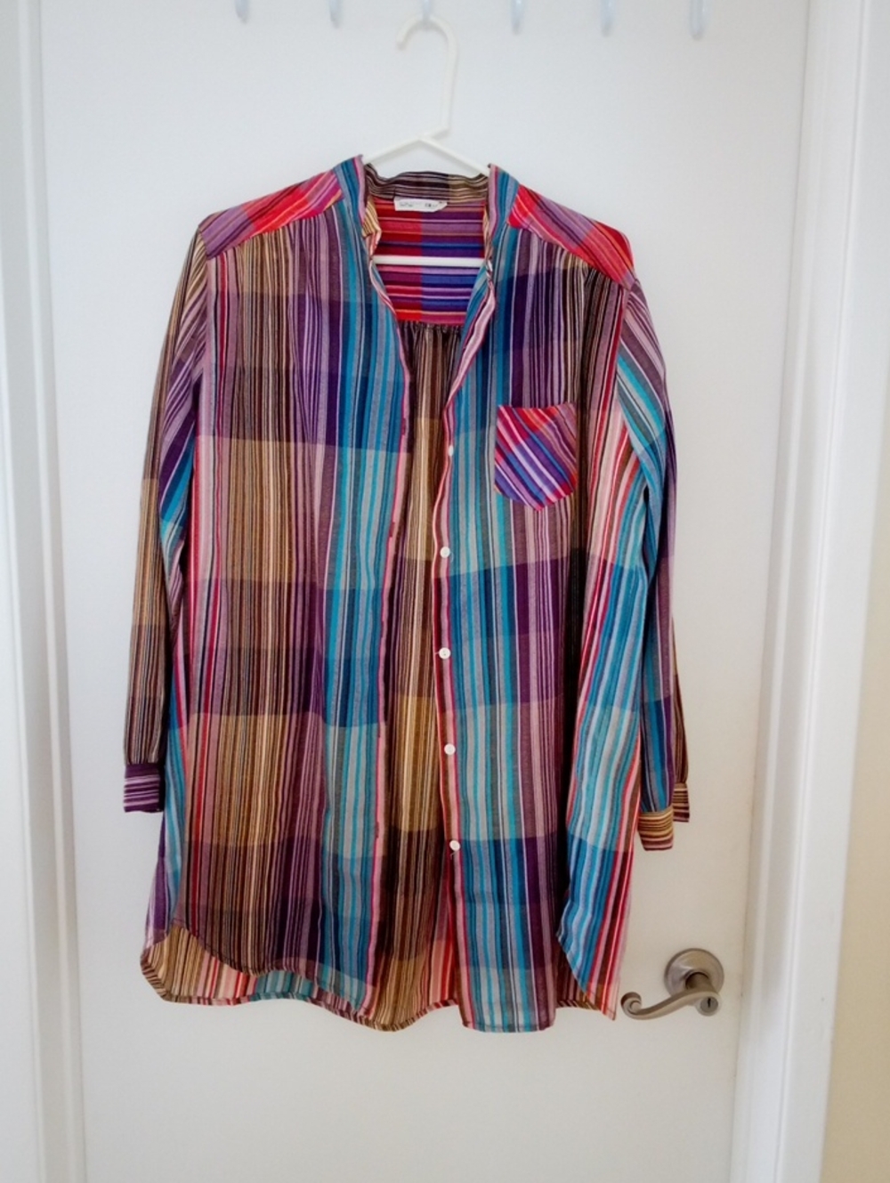 Multi-Color Striped Button-Up Shirt